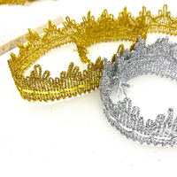 ERKOUMI Tissu en dentelle à sequins triangulaires floraux métalliques écologiques, ruban en dentelle pour accessoires décoratifs de vêtements et de projets DIY