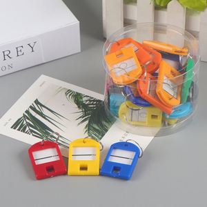 Low MOQ Multicolor Plastic Keychain Luggage Label Hotel Id <b>Name</b> Tags Split <b>Ring</b> for Baggage Number Key Chains Key <b>Ring</b> Tags - Product Image 3