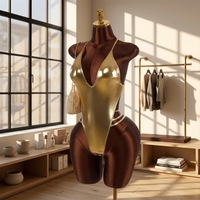 1 pièce Maillot de bain monokini pour femme, sexy, à paillettes métalliques liquides, dos nu, dos nu, avec anneaux en acier, vente en gros, maillots de bain personnalisés