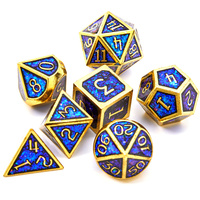 Jeu de dés en métal à motif Dragon D & D, 7 pièces