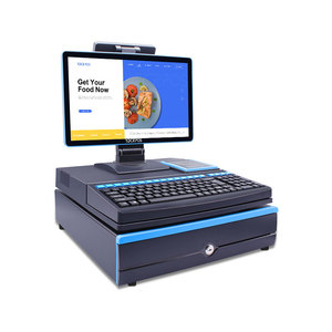 Máquina terminal todo en uno de 15,6 pulgadas con sistema Pos de impresión de recibos de teclado de caja para supermercado