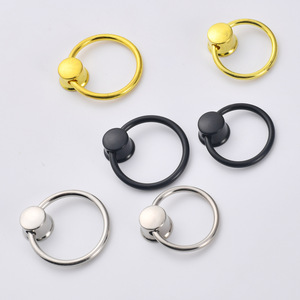 European Style Ring <b>Drawer</b> Pull Zinc Alloy Cabinet Handle Single Hole Black <b>Silver</b> Gold Finish Durable Furniture <b>Knob</b> - Product Image 3