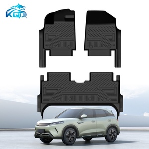 KQD New Design TPE Non-<b>Slip</b> Waterproof Luxury 3-Piece Geometric Pattern <b>Full</b> Set Car Floor Mats Customized for Byd Yuan up 2025 - Product Image 1