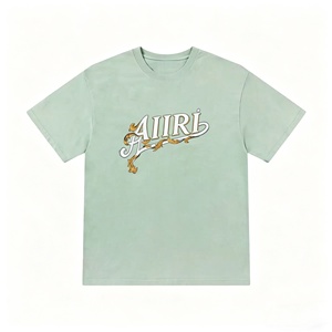 เสื้อยืดแขนสั้นผู้ชายสไตล์ฮิปฮอปพิมพ์ลายตาข่าย แบรนด์ Ami ri ผ้าฝ้าย 100% ทรงโอเวอร์ไซส์ แฟชั่นลำลอง ขายส่งจากสหรัฐอเมริกา - Product Image 6