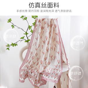 Écharpe longue en <span class=keywords><strong>soie</strong></span> pour femme, nouveau style printemps/automne/hiver, châle fin et élégant, protection solaire, serviette de plage, tour de cou chaud - Product Image 2