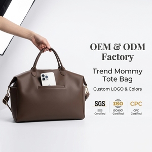 Bolsa de Pañales para Bebé, Material PU, Bolsa de Mano Personalizada para Mamá, Marca YCW, Multifuncional, Venta Especial, Mochila de Microfibra Personalizada para Mamá - Product Image 1