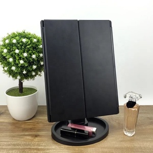 2023 메이크업 거울 조명 허영 책상 거울 1/2/3X 확대 22LED Trifold 거울 터치 스크린 선물 - Product Image 4