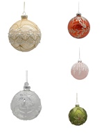 Handgemaakt kerstglas voor boomversieringen, hangende ornamenten, kleine stukjes, geschilderde balletjes voor het raam, antieke imitatie