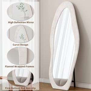 <span class=keywords><strong>Miroir</strong></span> <span class=keywords><strong>mural</strong></span> sur pied ondulé irrégulier pleine longueur pour chambre à coucher, salon, dressing - Product Image 5