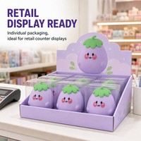 Jouet Squishy Aubergine Kawaii, Balle Anti-Stress Mignonne en Forme de Légume, Décoration de Bureau