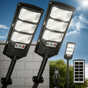 Commercio all'ingrosso 300W 500W ABS IP65 lampada stradale Focos sensore Projecteur Solares <span class=keywords><strong>energia</strong></span> <span class=keywords><strong>Led</strong></span> 200w tutto in uno lampione <span class=keywords><strong>solare</strong></span> all'aperto - Product Image 1