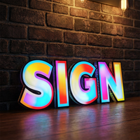 Letras de Canal Acrílicas LED con Gradiente RGB Personalizado, Impresas en 3D, Letrero Luminoso para Tiendas, Publicidad Comercial Interior y Exterior
