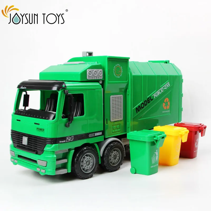 स्वच्छता वाहन कार मॉडल कचरा ट्रकों के लिए घर्षण शक्ति लड़कों उम्र 3 + Toddlers के बच्चों