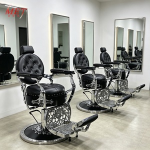 Chaise de barbier avec rotation à 360 degrés et repose-pieds réglable pour la coupe de cheveux, le rasage et le coiffage en salon - Product Image 1