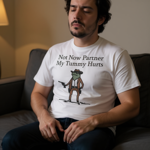 Camiseta Not Now Partner Stomach Ache Survivor, camisetas promocionales cómodas - Product Image 3