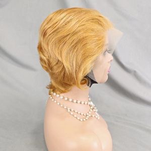 Promotion <span class=keywords><strong>vente</strong></span> 13.8 $ courte longueur 13x4 dentelle frontale coupe lutin perruque en gros <span class=keywords><strong>100</strong></span>% vrais cheveux humains perruques brésiliennes pour les femmes noires - Product Image 5