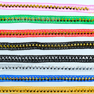 10mm di <span class=keywords><strong>abbigliamento</strong></span> all'uncinetto nastro di pizzo con onda di paillettes bordo della tenda rifinitura 1cm triangolo Costume da ballo cucire tessuto sfuso pizzo - Product Image 3