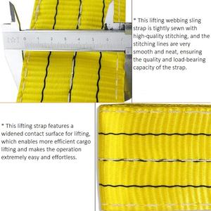 工場カスタムコンテナ吊り上げスリング 1トン 2トン 3トン ポリエステル製 黄色 重量アイ付き ナイロン吊り上げスリング - Product Image 3