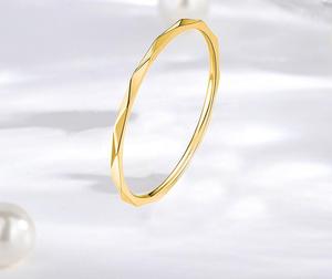 Cincin ekor netral baja tahan karat cincin polos berlian halus minimalis elegan - Product Image 3