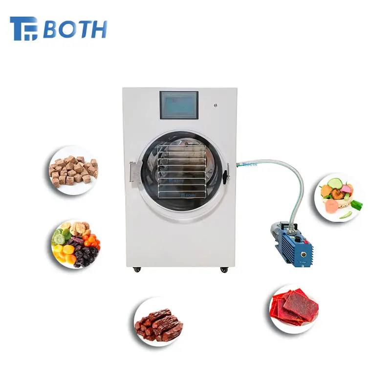 OEM 1-12kg 8 Trays Vacuum Fruit Freeze Drying Dried Machines Mini Vegetables Lyophilizer Food Freezer Dryer