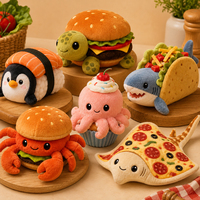 Jouets en peluche personnalisés à faible MOQ |   Animaux en peluche Sushi Burger à marque privée pour les boutiques en ligne et de détail