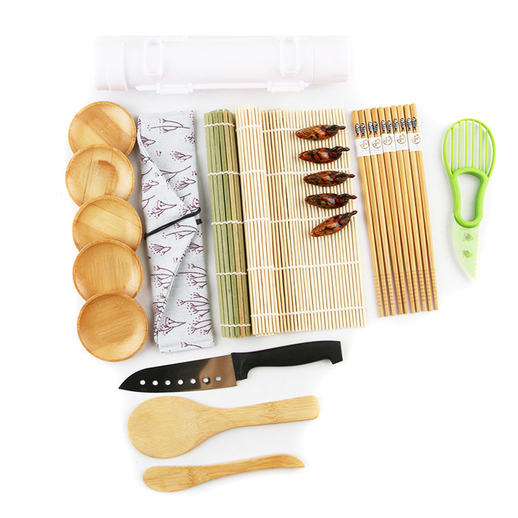 Профессиональный японский многоразовый «сделай сам» полный шеф-нож бамбуковые суши стартер подарочный набор рулонных инструментов набор для приготовления суши
