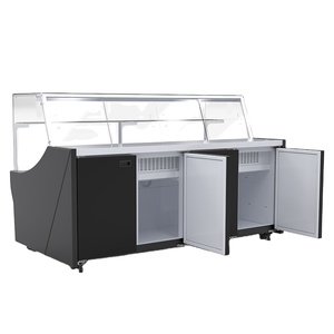 Siêu thị nhà hàng thịt hiển thị Máy làm lạnh làm mát không khí tủ lạnh dưới tủ đông multideck được xây dựng trong Deli hiển thị thực phẩm - Product Image 1