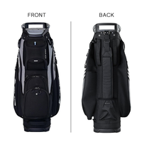 Sac de Golf pour Chariot Imperméable en Nylon, Organisateur Supérieur à 14 Compartiments, Multi-Poches avec Poche Isotherme et Capuche de Pluie pour Hommes