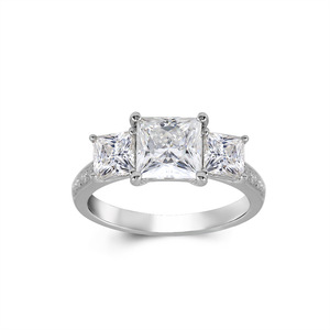 Anillo de moissanita de corte princesa para niños, joyería de plata 925 Provans YFH125, estilo romántico, ocasión de aniversario - Product Image 3