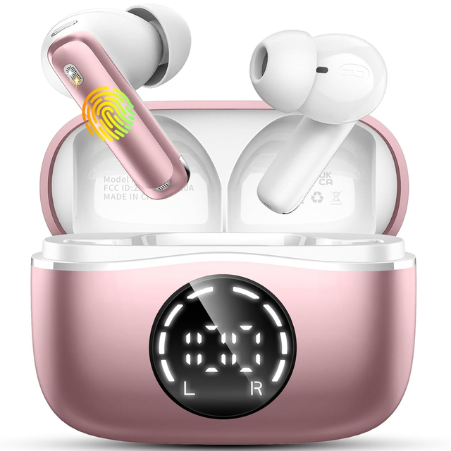 2025 Bluetooth 5.4 Headphones 48H Playtime Wireless Earphones ENC Noise Cancelling Ear Buds IP7 Waterproof Bluetooth Earphones