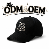 Casquette de baseball sportive unisexe à 6 panneaux, personnalisée, avec broderie motif tasse de café et motif losanges Dobby, visière incurvée, style décontracté, vente en gros OEM