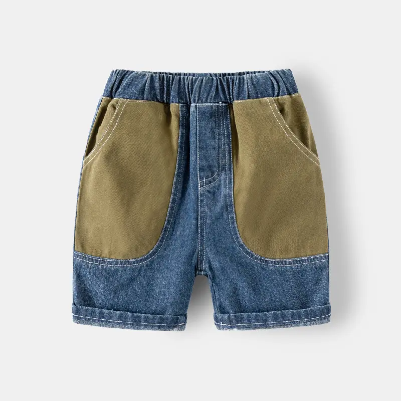 Celana pendek Jeans kasual anak-anak celana pendek Fashion katun anak laki-laki celana pendek Quarter/Mid mendukung disesuaikan grosir