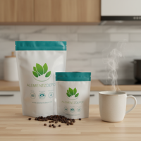 Sachet Doypack en aluminium mat, sac personnalisé recyclable avec valve de dégazage unidirectionnelle pour l'emballage de grains de café de spécialité