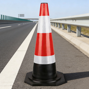 Cono de Tráfico Reflectante de PVC de Alta Visibilidad, Flexible, Anticolisión, Duradero, de 70 cm de Altura, con Anillo, Venta al Por Mayor de Fábrica - Product Image 4