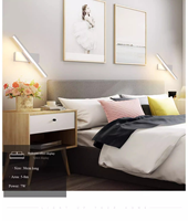Lumière murale LED à angle réglable en aluminium IP44, dimmable, moderne et minimaliste, pour chambre, salon, couloir, escalier