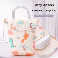 Sac de rangement pour couches bébé Polyester imperméable avec crochet de transport imprimé animaux