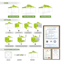 Tente d'exposition pliable 3x3 en aluminium avec logo personnalisé, imperméable, résistante aux UV, ignifuge et coupe-vent, pour salons professionnels