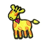 Patchs brodés en chenille personnalisés en forme de cerf de dessin animé pour vêtements de bébé