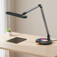 Lampe de table LED pliable multi-angle postmoderne en ABS avec chargement sans fil QI pour bureaux, chambres et salles de lecture, lumière DC