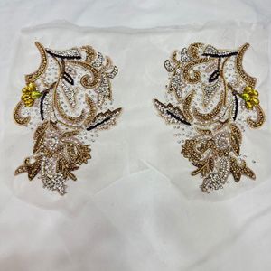 Collezione di Applique di strass regali: abbellimenti di abiti con borchie d'oro, eleganza di strass che sfoggia corpetto - Product Image 3
