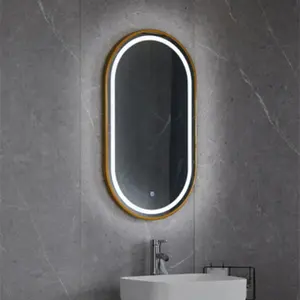 浴室壁ミラーモダン高級デザインカスタム大型アルミフレーム防曇スマート浴室LEDガラスミラー中国サプライヤー