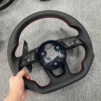 Volant en cuir en fibre de carbone pour Audi R8 Tt Mk2 Mk3 B8 RS TTS Ttrs Rs3 Rs6 RS4 RS5 RS7 A3 D3 A4 A5 A6 C6 A7 A8 Q3 Q5 Q7