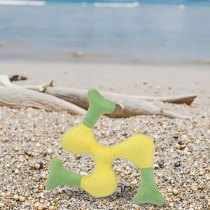 Toptan en popüler komik Boomerang tasarım Pet interaktif peluş oyuncaklar Squeak Chew nefes sandviç örgü Flyer köpek oyuncaklar - Product Image 1