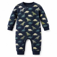 ZP Combinaison pour bébé à manches longues, imprimé dinosaure, combinaison pour nourrisson, motif animal, vêtements pour bébé garçon, vêtements d'automne et d'hiver