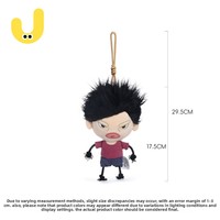 Figurine amusante et originale de grand-mère Gui Fen en polyester et coton PP, jouet en peluche, porte-clés pendentif abstrait, 17,5 cm, parfait
