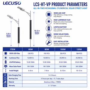 Lámpara Solar LED de 200W 120W 100W con Batería LiFePO4 IP65, Panel Solar de Silicio Monocristalino y Sensor de Movimiento <span class=keywords><strong>PIR</strong></span> - Product Image 2