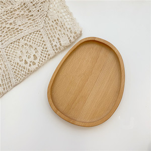 Wooden Serving <b>Tray</b> Oval Natural Finish Durable For Hotel <b>Tea</b> Coffee Child Use - Product Image 3