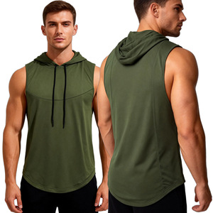 XIANGYU Débardeur <span class=keywords><strong>de</strong></span> sport à capuche sans manches pour homme, séchage rapide, pour <span class=keywords><strong>musculation</strong></span> et entraînement - Product Image 1