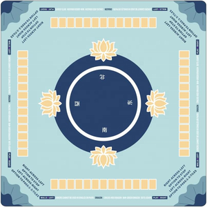 Tapis de Mahjong de Luxe en Caoutchouc Bleu Antidérapant et Anti-Bruit de 31,5 x 31,5 Pouces pour le Divertissement - Vente en Gros Usine - Product Image 1