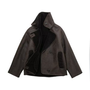 Chaqueta de Maternidad de Manga Larga de Cuero Sintético de Doble Cara, Estilo Urbano, Delgada, para Invierno, Estilo Europeo Americano - Product Image 3